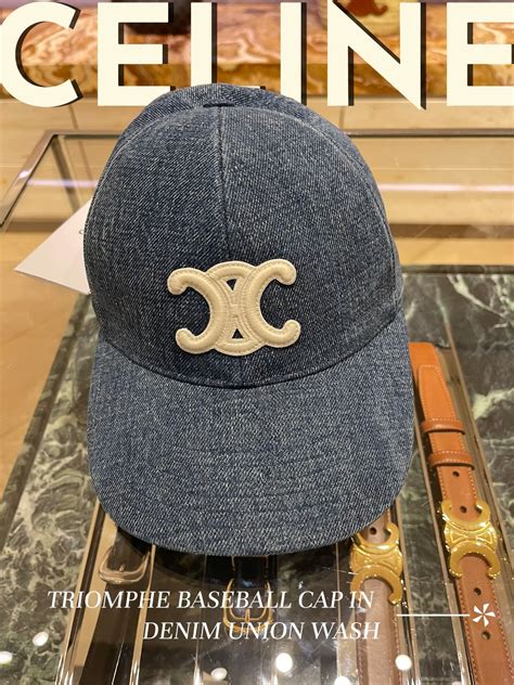 grey celine cap|Celine denim baseball cap.